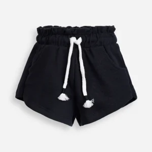 Short infantil de moletom sem felpa cós elástico preto