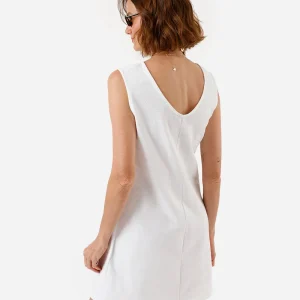 Vestido curto feminino decote redondo off white