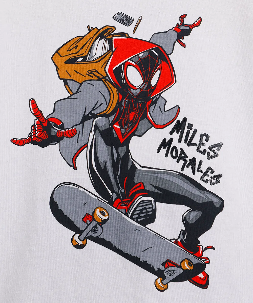Conjunto infantil em malha de algodão miles morales off white - Imagem 4