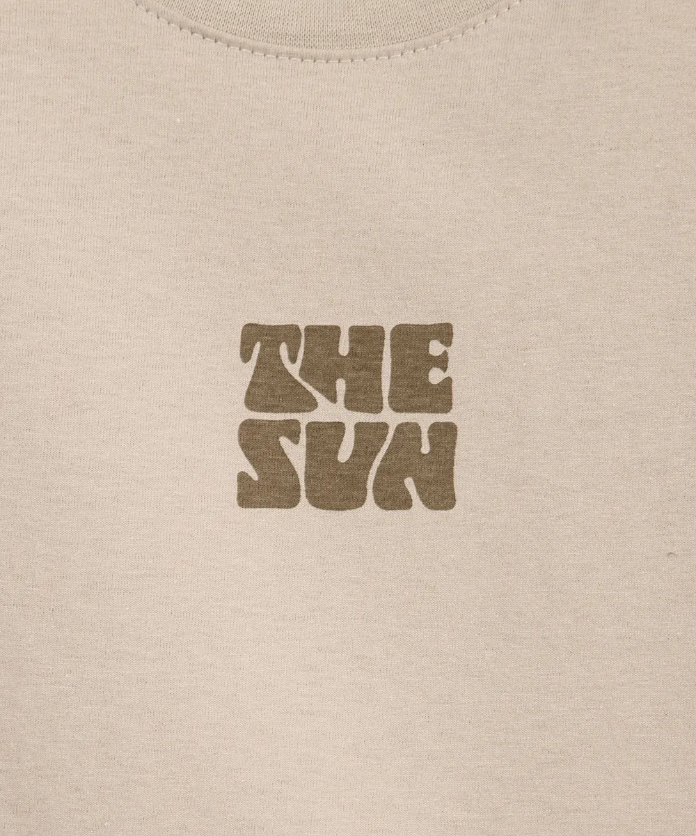 Conjunto curto infantil de algodão the sun bege - Imagem 4
