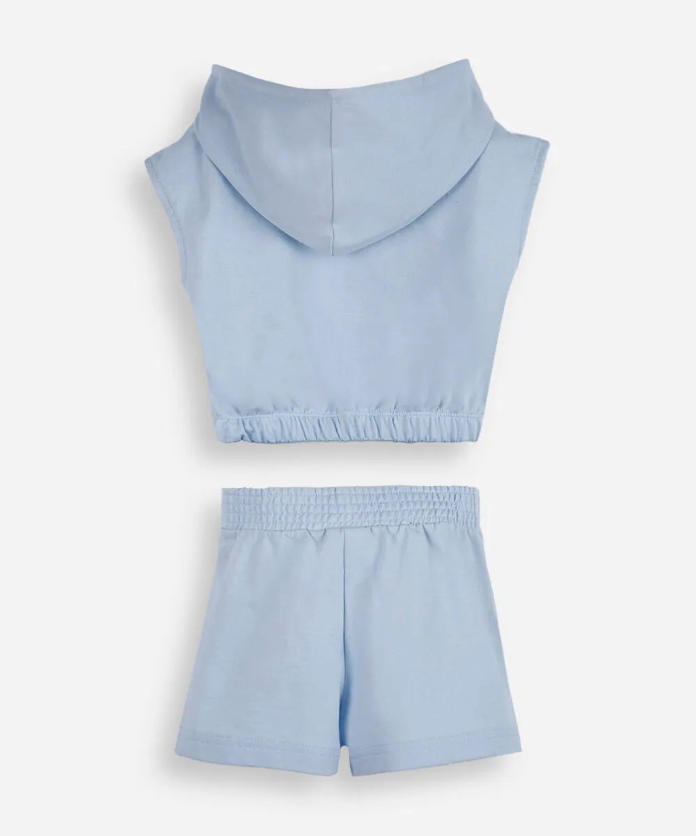 Conjunto infantil de algodão hello kitty azul - Imagem 4