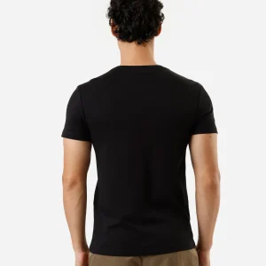 Camiseta slim de algodão peruano bold preta
