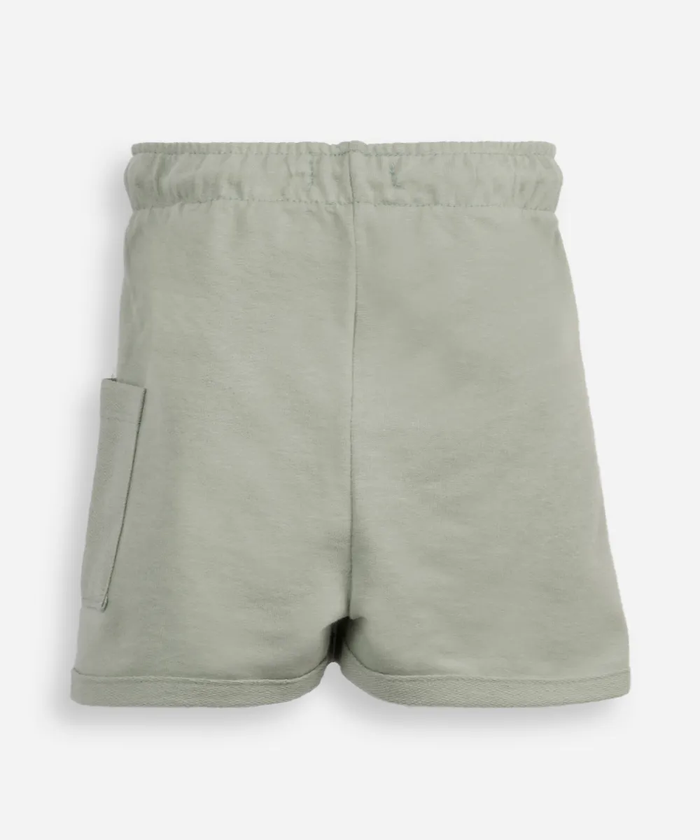 Bermuda de moletinho com cordão e bolso verde - Imagem 3