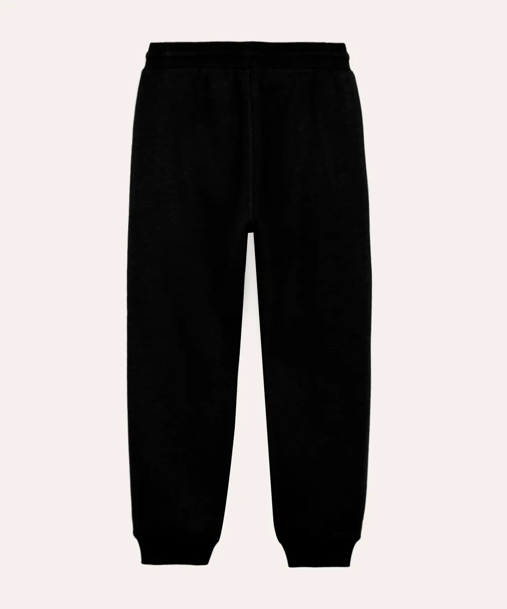 Calça jogger infantil de moletom preta - Imagem 3