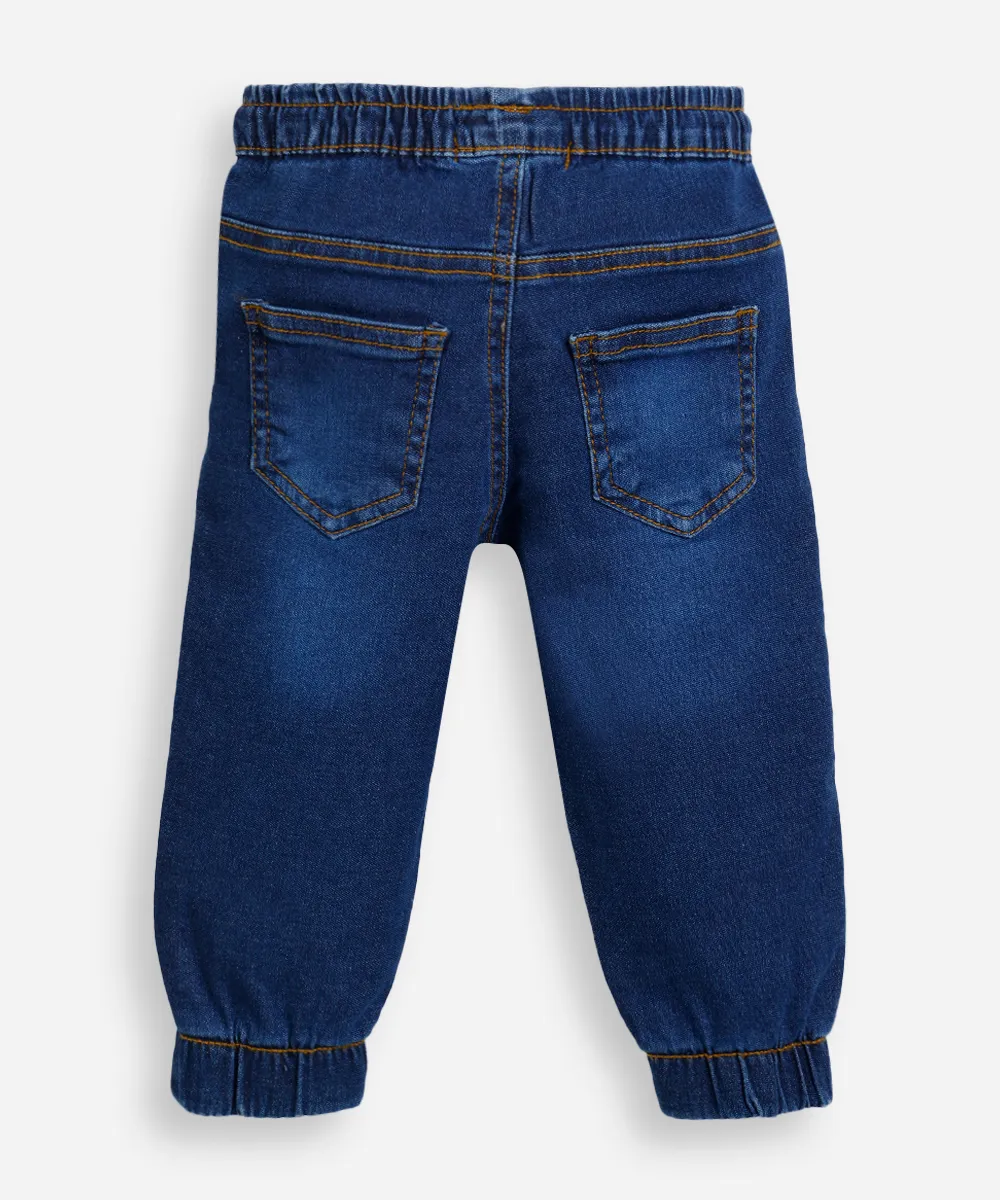 Calça infantil moletom jeans azul - Imagem 3