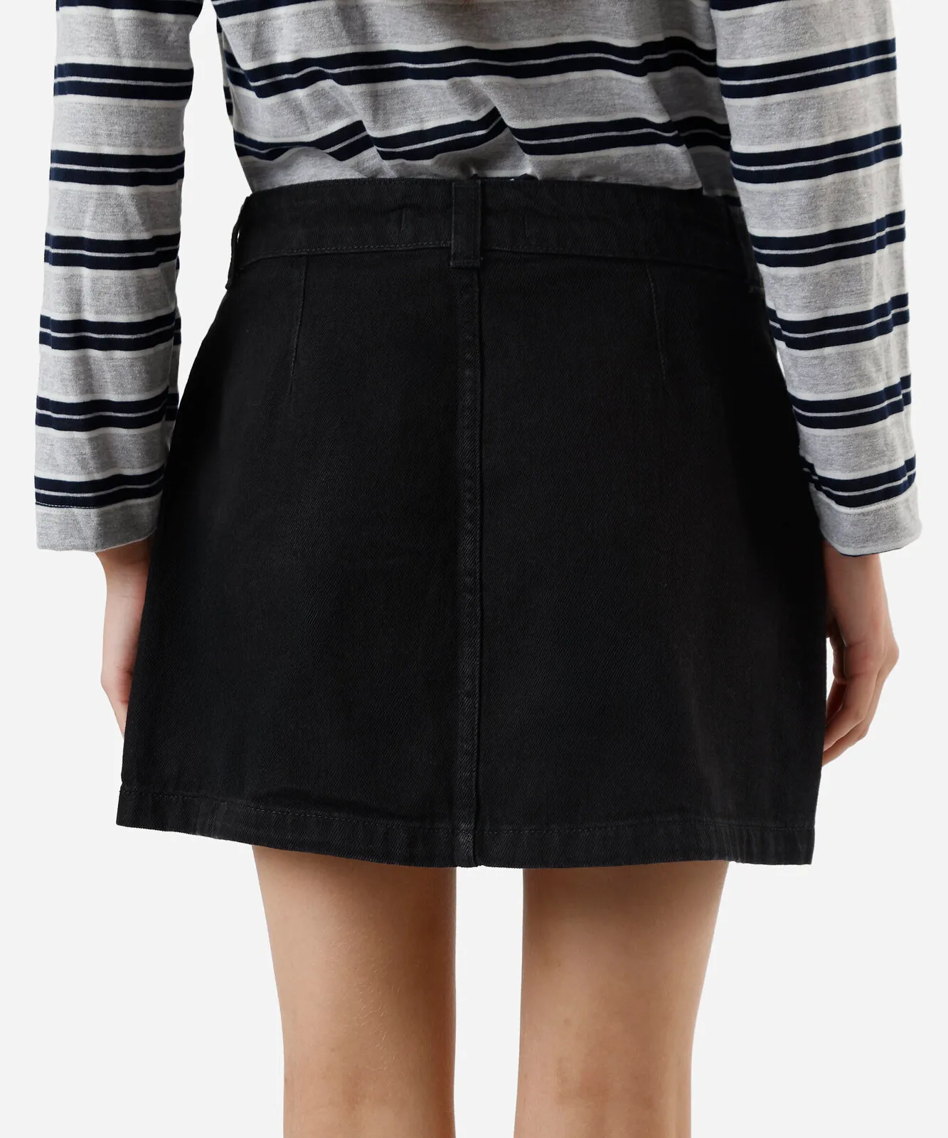 Minissaia feminina jeans cintura alta preta - Imagem 3