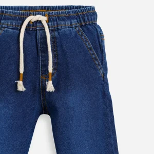 Calça infantil moletom jeans azul