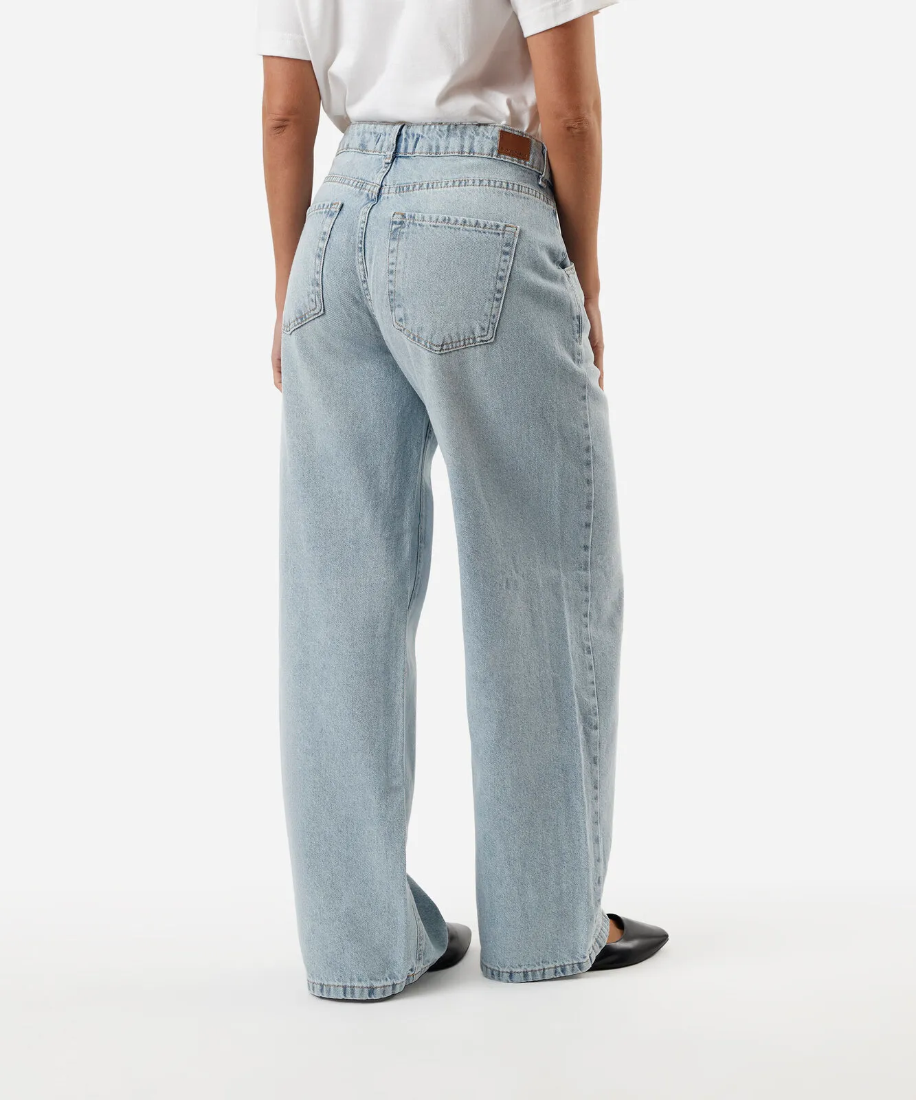 Calça jeans oversized cintura média azul - Imagem 4