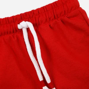 Conjunto infantil de algodão listrado vermelho