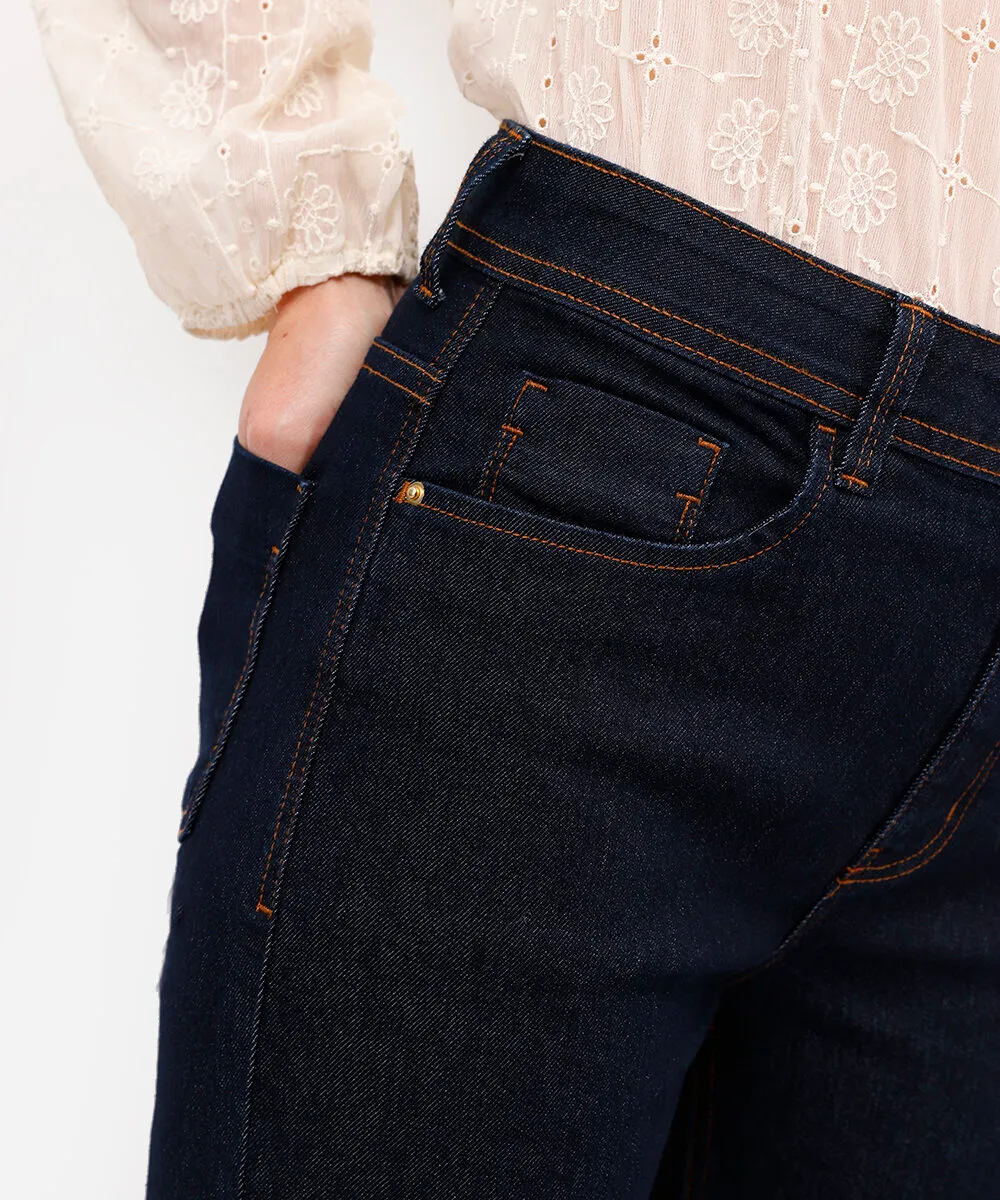 Calça jeans flare cintura alta azul - Imagem 2